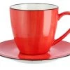 Peill+Putzler Kaffeeuntertasse Genua | Rot / Weiß Kaffeeuntertasse